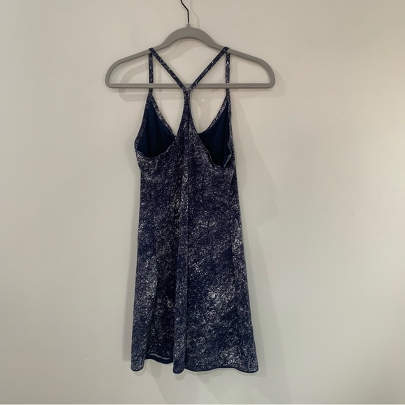 Outdoor Voices The Exercise Dress Mini Athletic Tennis in Ink Scrawl Blue White - Picture 6 of 7
